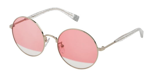 Furla Women's Sunglasses Round Gold/Pink SFU235 0579