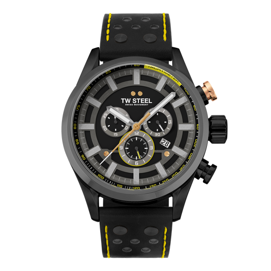TW Steel Watch Men's Swiss Volante Chronograph Fast Lane Black SVS207