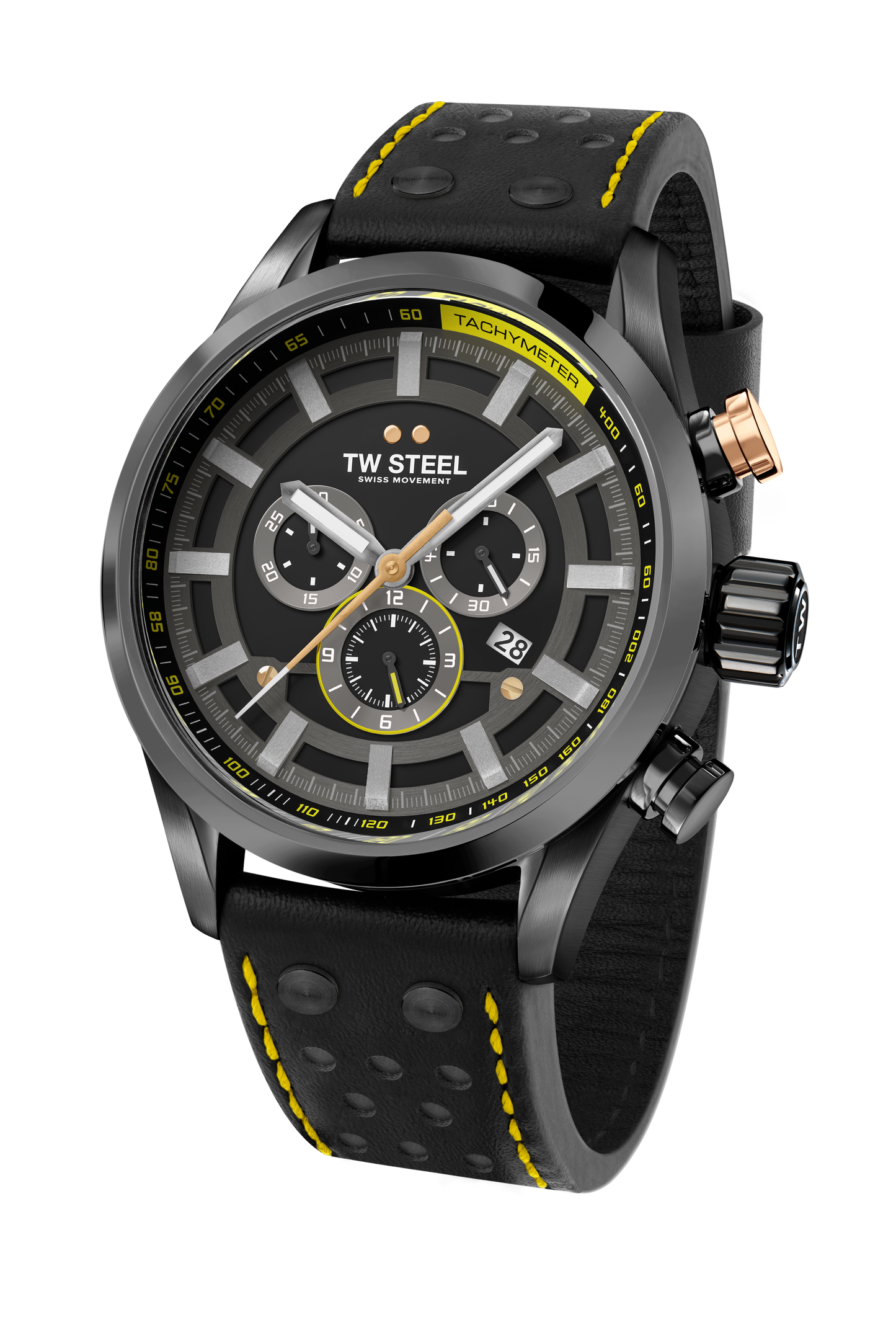 TW Steel Watch Men's Swiss Volante Chronograph Fast Lane Black SVS207