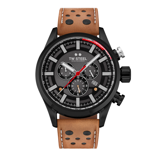 TW Steel Watch Men's Swiss Volante Chronograph Fast Lane Brown SVS209