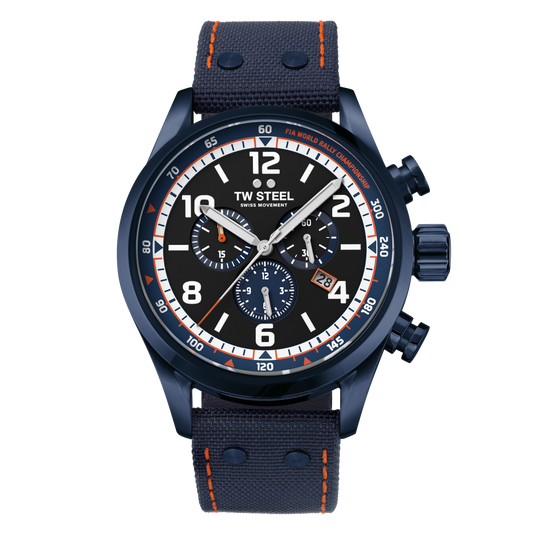 TW Steel Watch Swiss Volante Chronograph WRC Blue PVD Special Edition SVS312