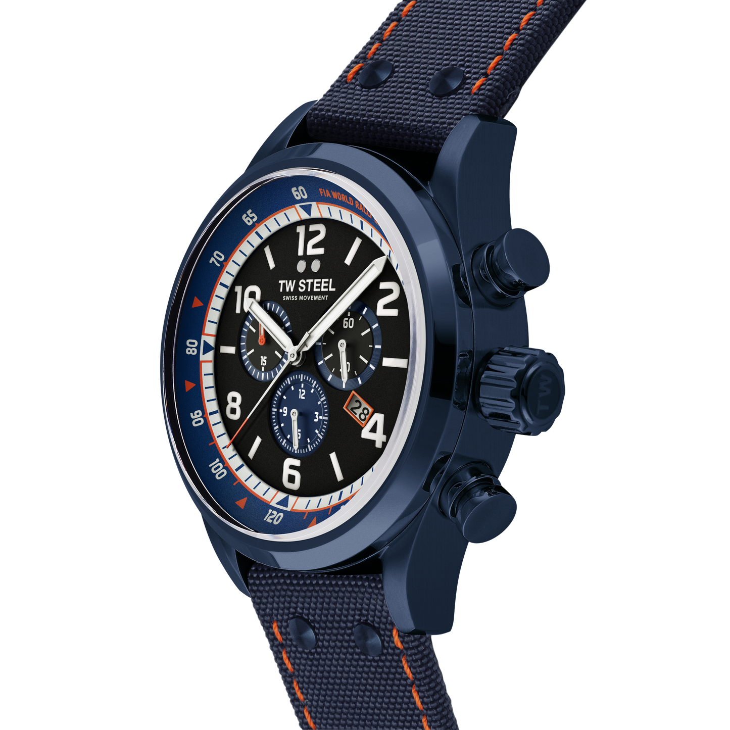 TW Steel Watch Swiss Volante Chronograph WRC Blue PVD Special Edition SVS312