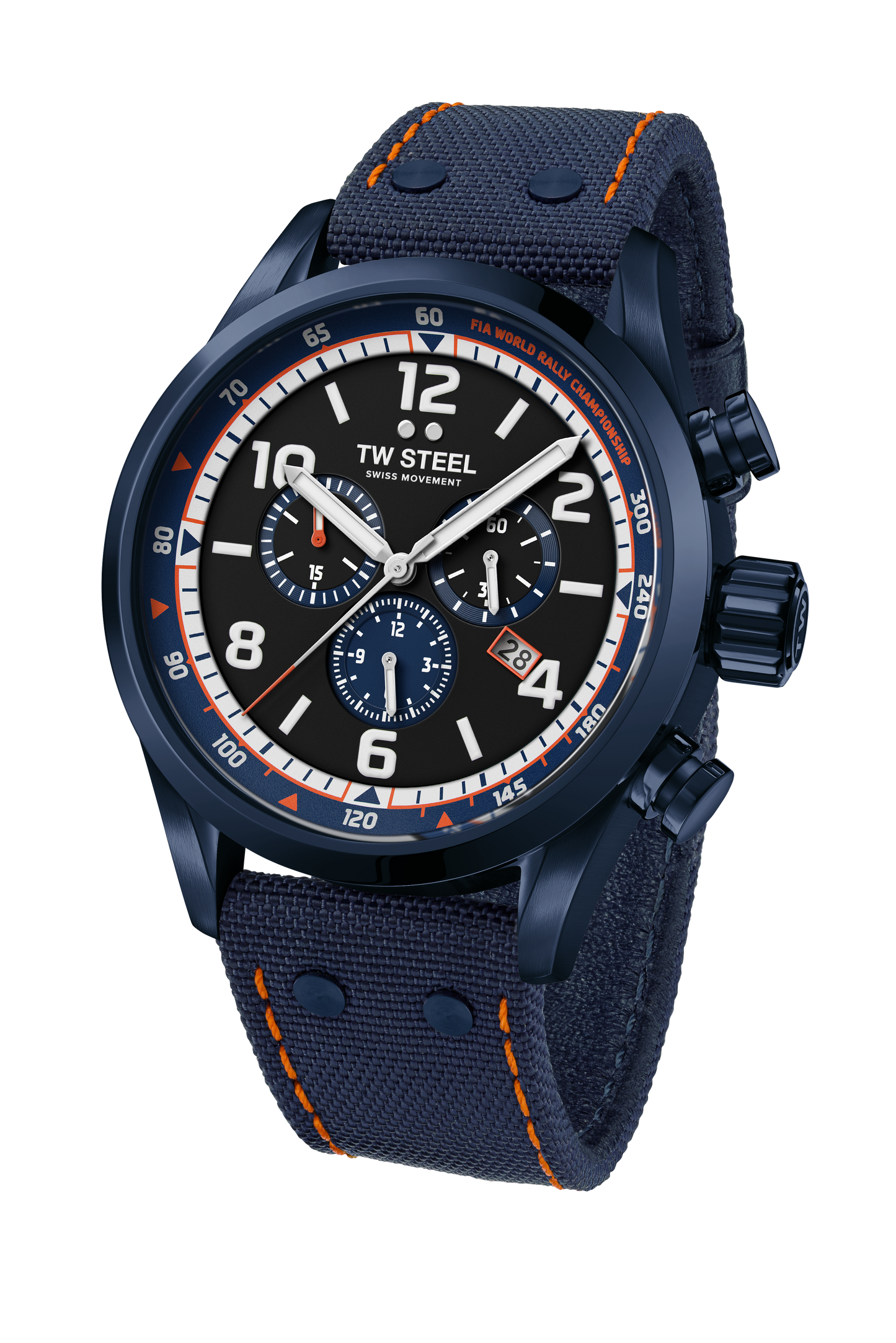 TW Steel Watch Swiss Volante Chronograph WRC Blue PVD Special Edition SVS312