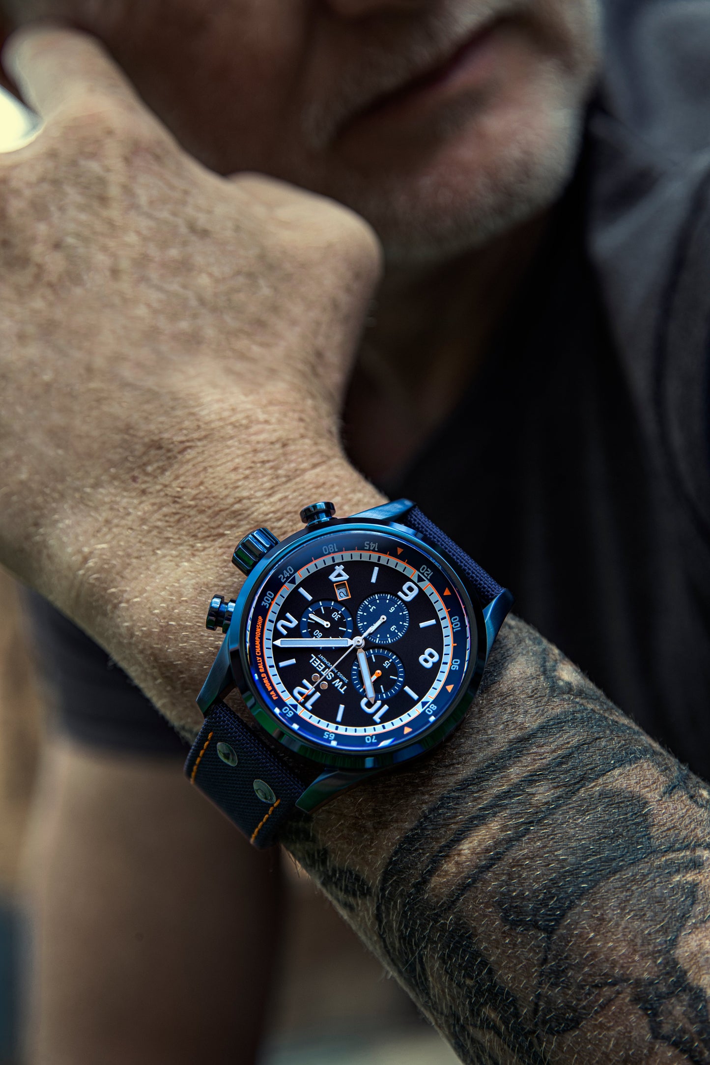 TW Steel Watch Swiss Volante Chronograph WRC Blue PVD Special Edition SVS312