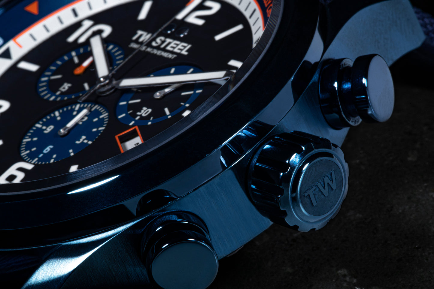 TW Steel Watch Swiss Volante Chronograph WRC Blue PVD Special Edition SVS312