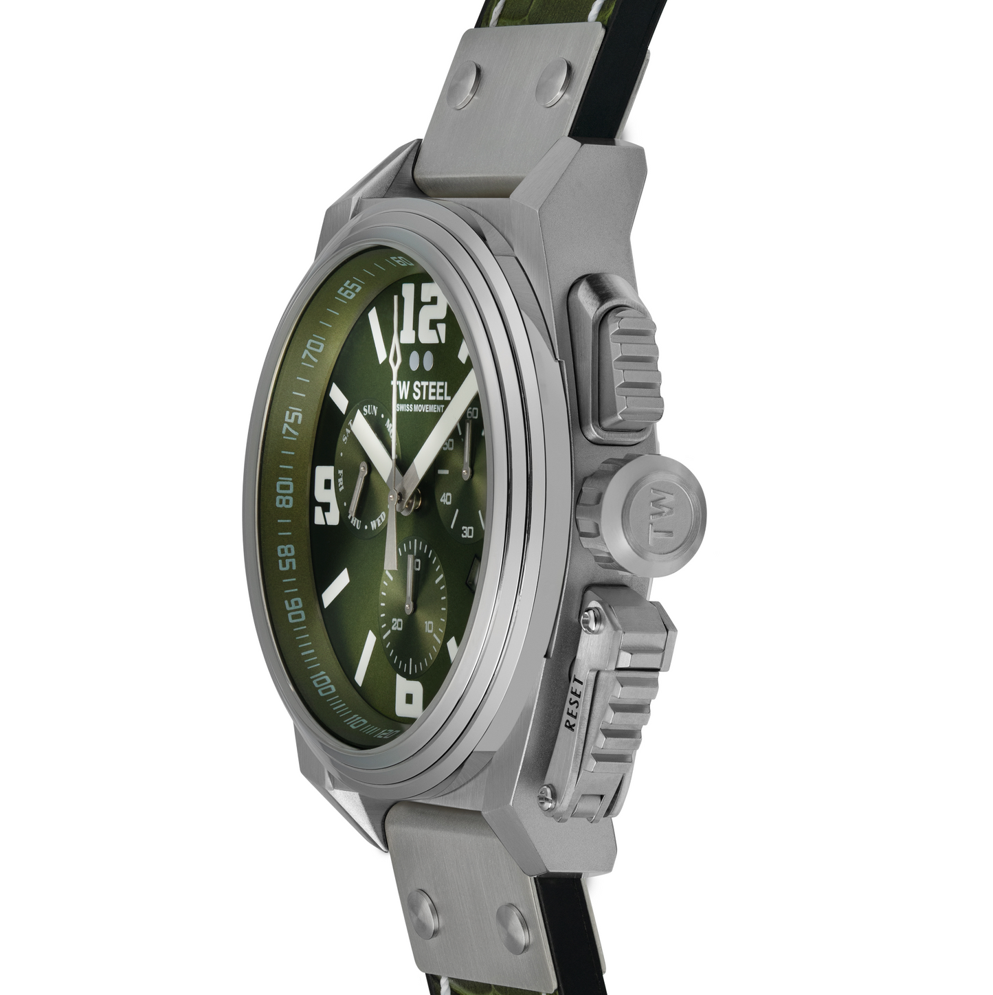 TW Steel Watch Swiss Canteen Chronograph Green TW1116