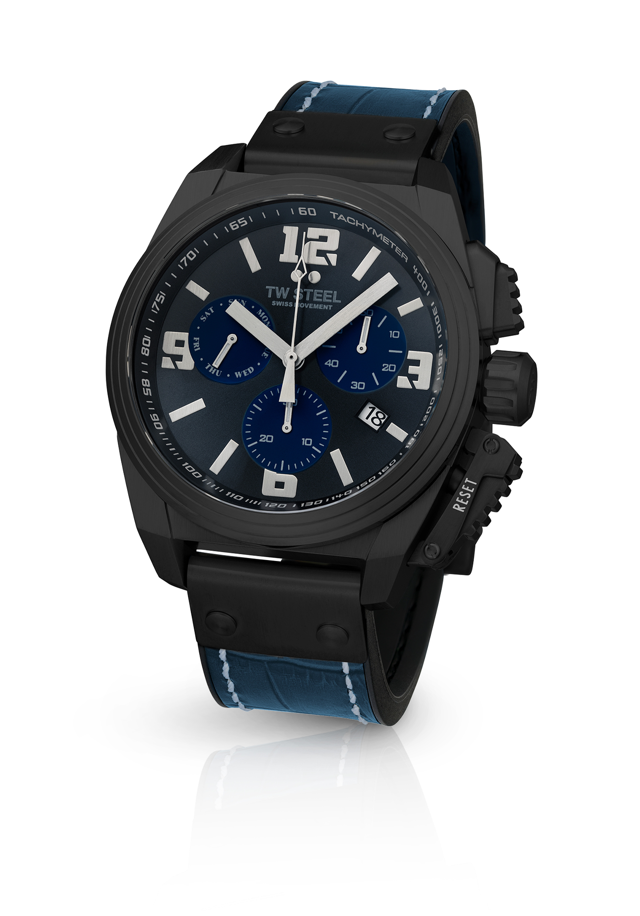 TW Steel Watch Swiss Canteen Chronograph Black TW1117