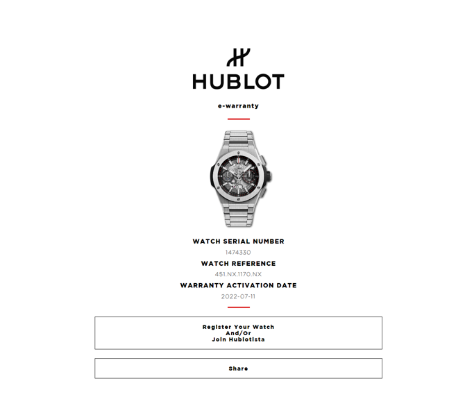 Hublot Watch Big Bang Unico Integral Chronograph 42 451.NX.1170.NX
