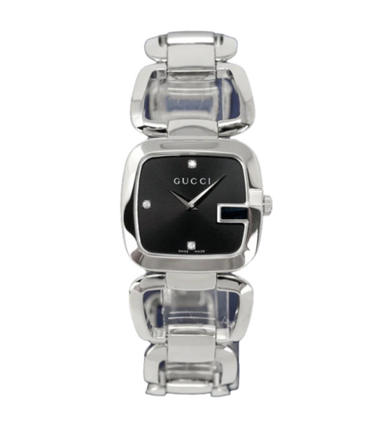 Gucci Watch G Ladies 22mm Silver Black YA125510