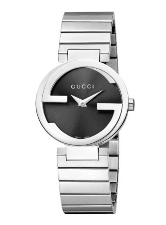 Gucci Watch Interlocking G Ladies 29mm Silver Black YA133502