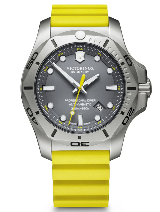 Victorinox Mens Watch I.N.O.X  Yellow Rubber Strap 241844
