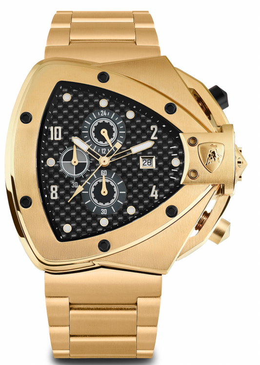 Tonino Lamborghini Men's Chronograph Watch Spyder Horizontal Yellow Gold T20SH-B-B