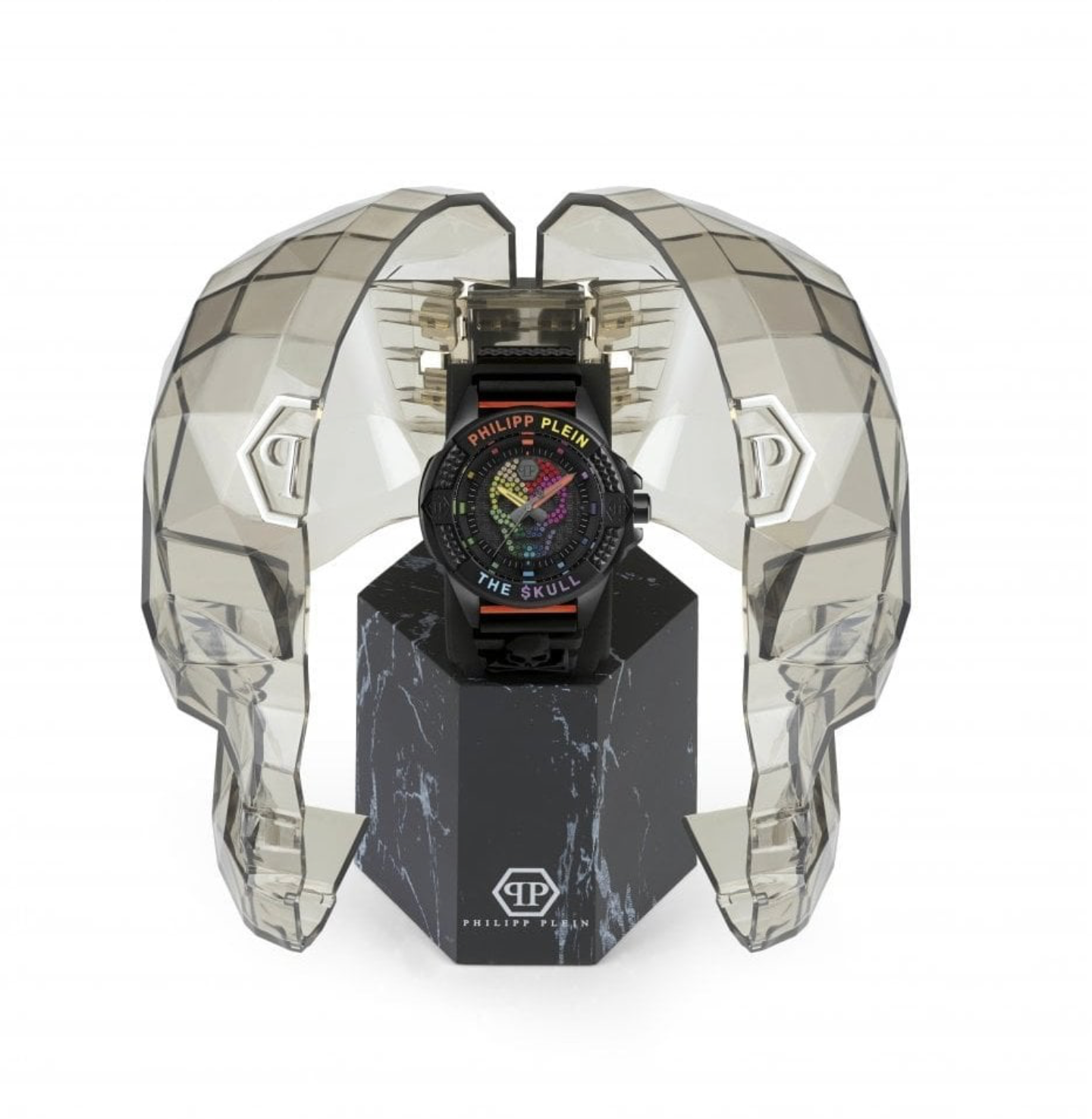 Philipp Plein Mens Watch The Skull Black Rainbow PWAAA0621