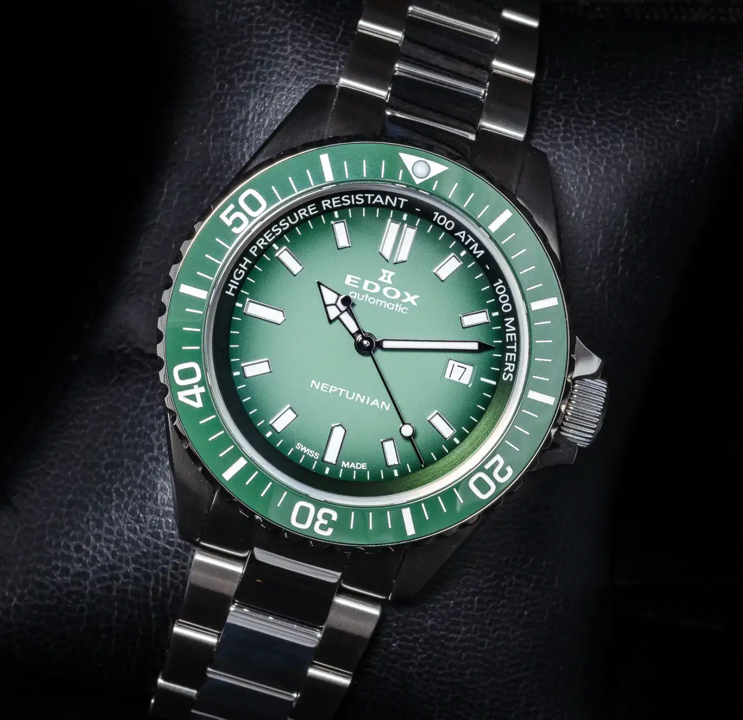 Edox Men's Watch Neptunian Automatic Green 80120-3VM-VDN1