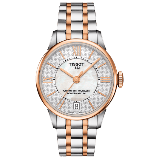 Tissot Ladies Automatic Watch Chemin Des Tourelles Powermatic 80 Two-Tone Rose Helvetic Pride Special Edition T0992072211801