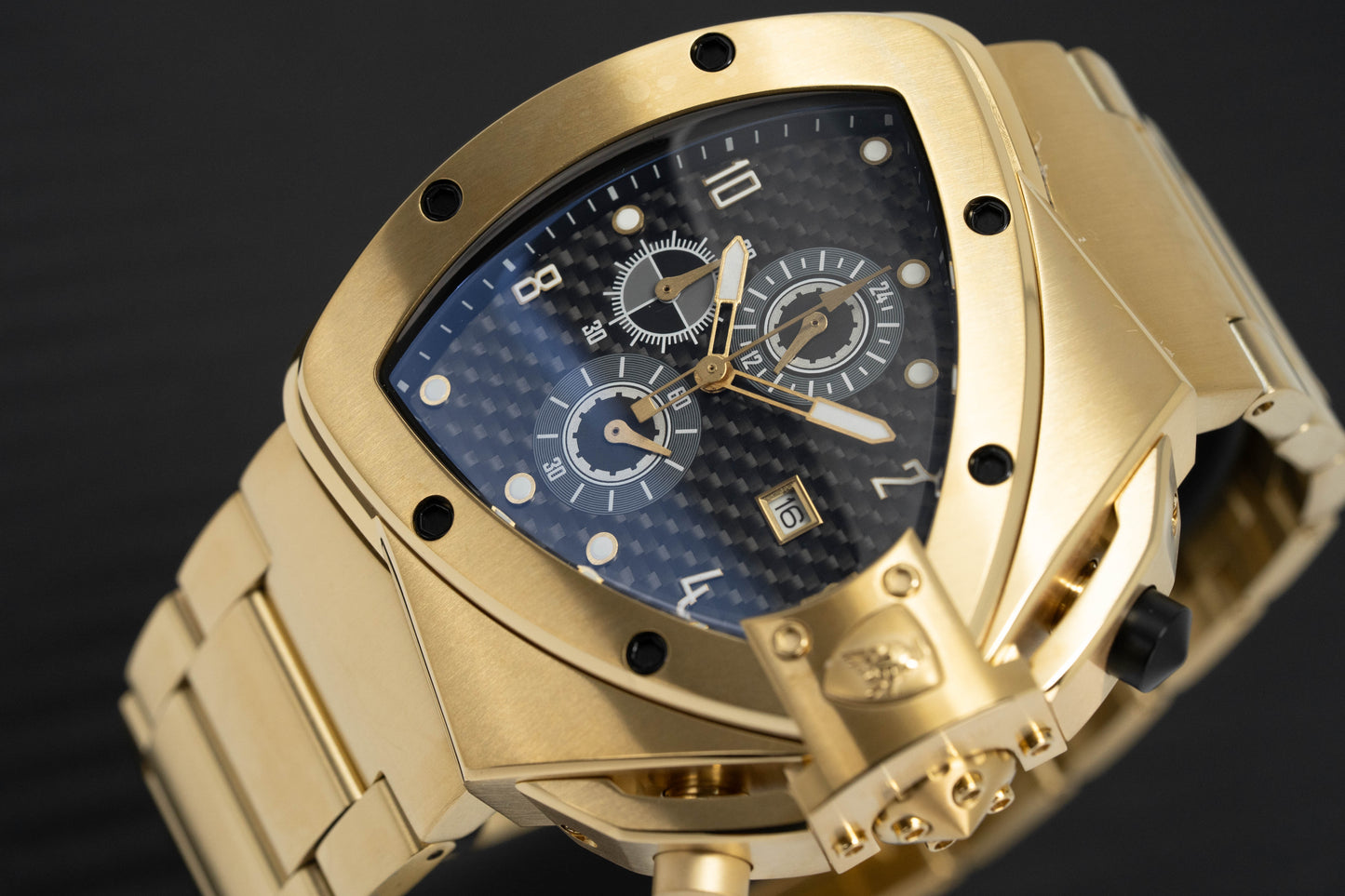Tonino Lamborghini Men's Chronograph Watch Spyder Horizontal Yellow Gold T20SH-B-B