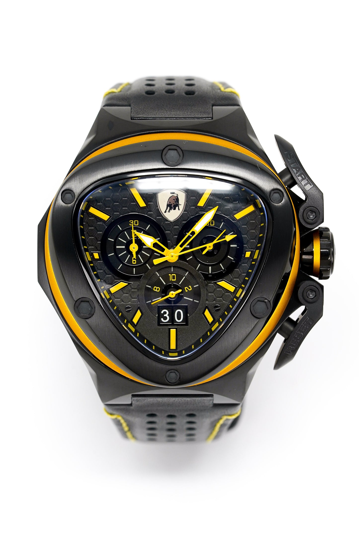 Tonino Lamborghini Spyder X Chronograph Watch Date Black PVD Yellow T9XE