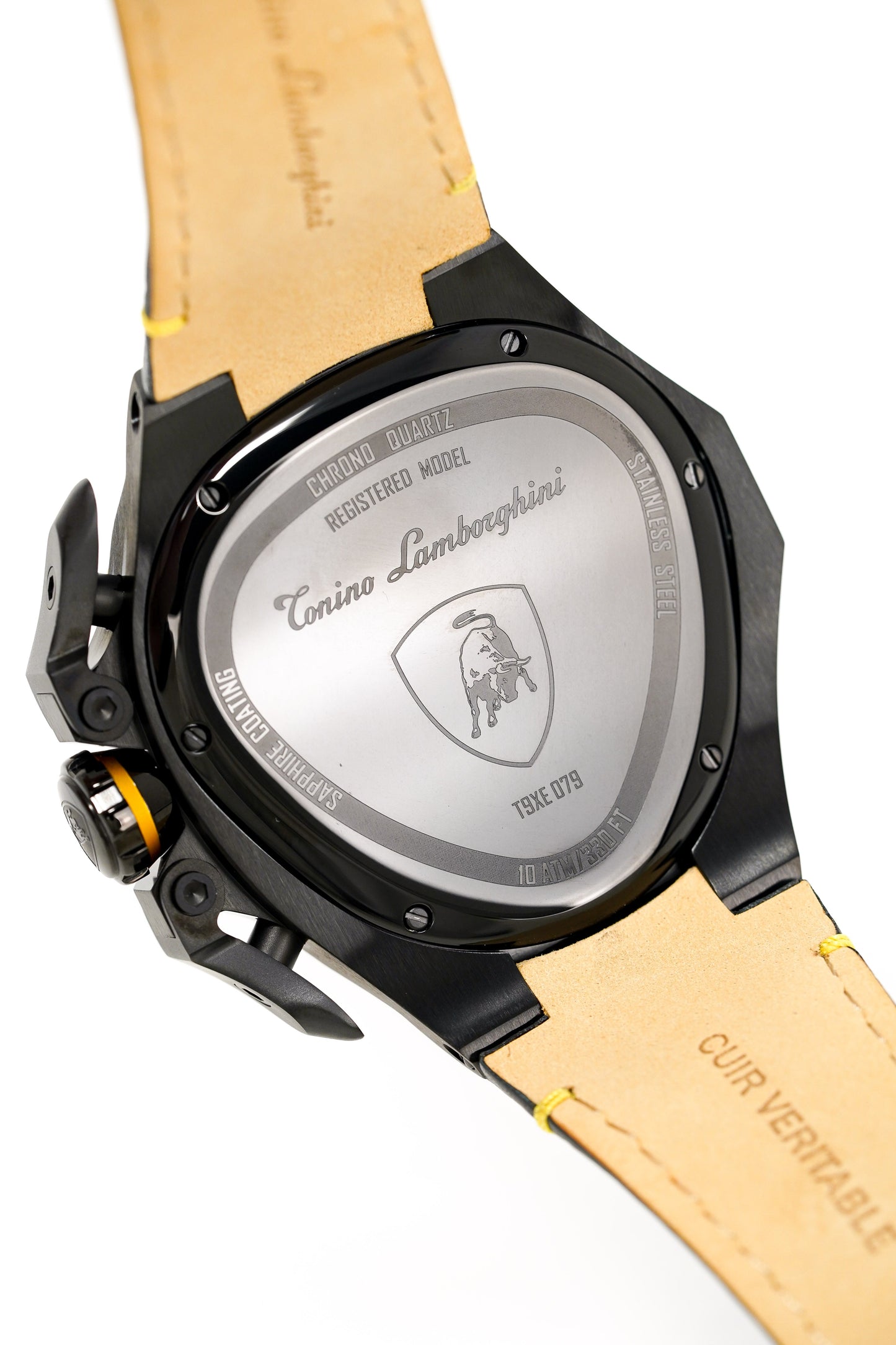 Tonino Lamborghini Spyder X Chronograph Watch Date Black PVD Yellow T9XE