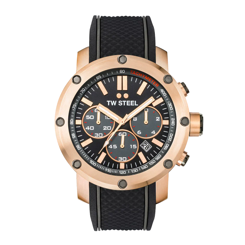 TW Steel Watch Grandeur Tech Chronograph Rose Gold TS5