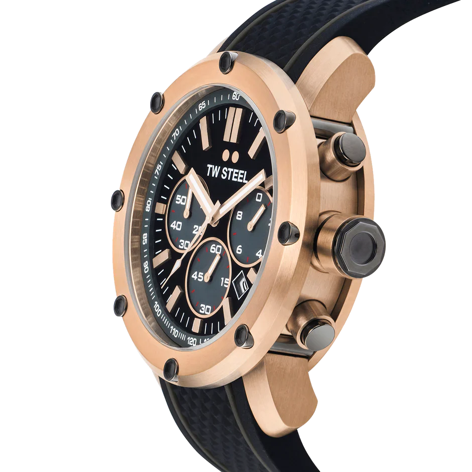 TW Steel Watch Grandeur Tech Chronograph Rose Gold TS5