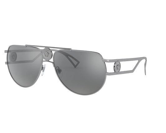 Versace Men's Sunglasses Medusa Pilot Silver Mirror VE2225 10016G