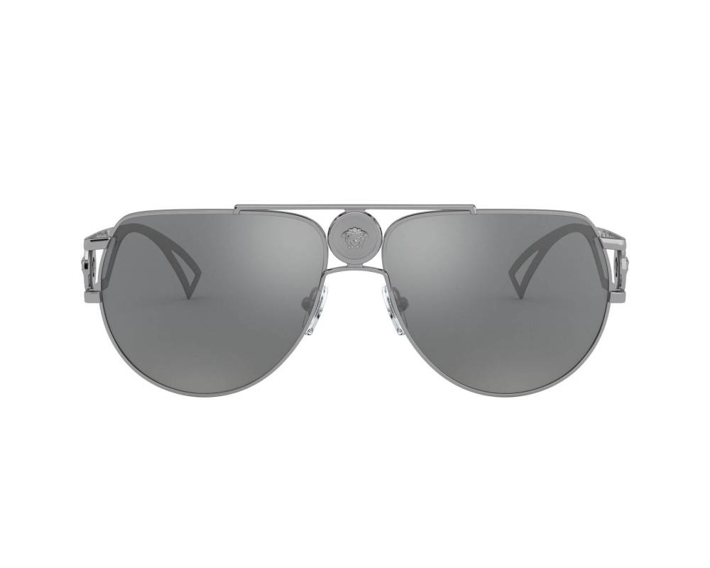 Versace Men's Sunglasses Medusa Pilot Silver Mirror VE2225 10016G
