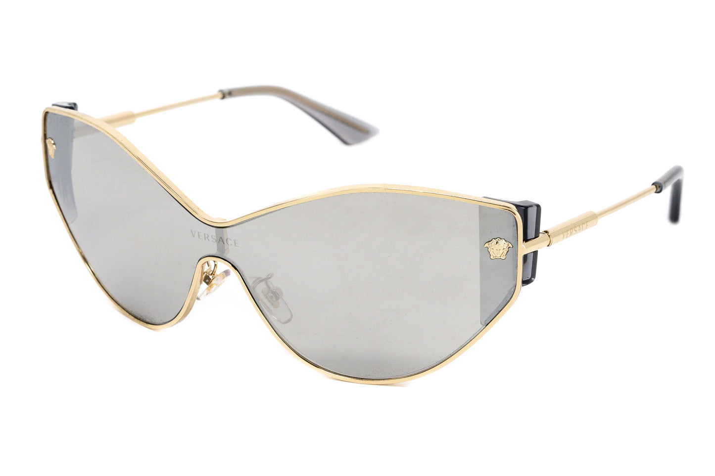 Versace Women's Sunglasses Cat Eye Pale Gold Silver Mirror VE2239 12526G
