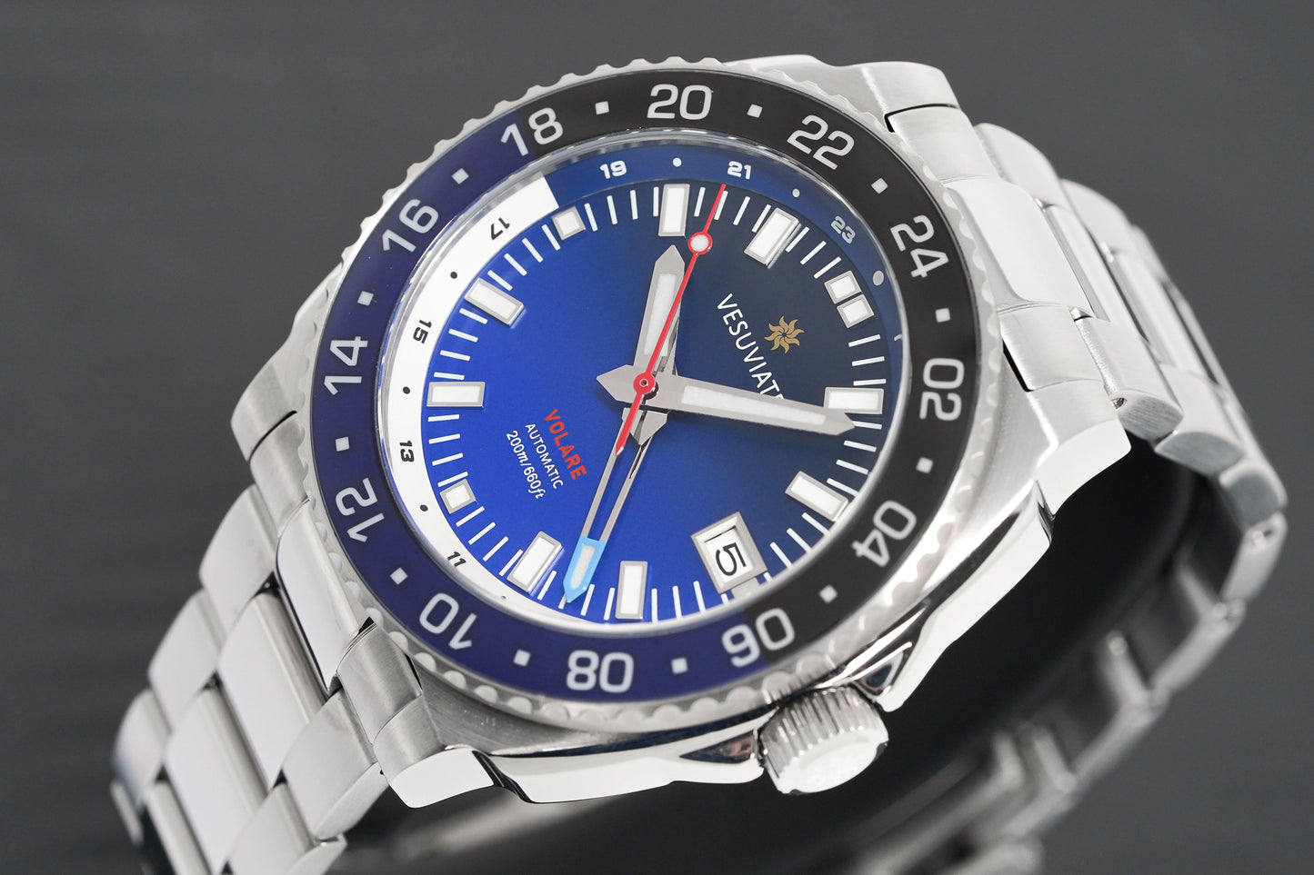 Vesuviate Men's Watch GMT Volare Blue