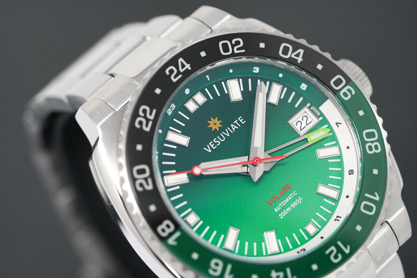 Vesuviate Men's Watch GMT Volare Green