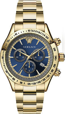 Versace Men's Watch Chrono Classic Blue Gold Bracelet VEV700619