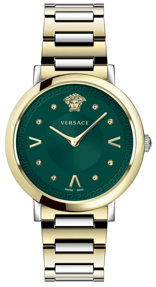 Versace Ladies Watch Pop Chic Green Two-Tone Bracelet VEVD01021