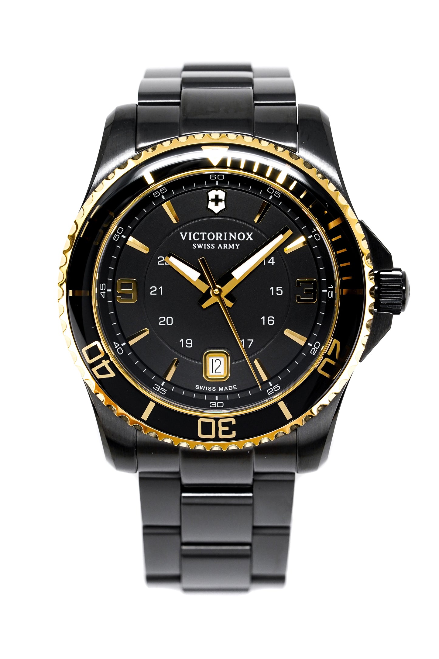 Victorinox Mens Watch Maverick Black Two-Tone Rose Gold 241884