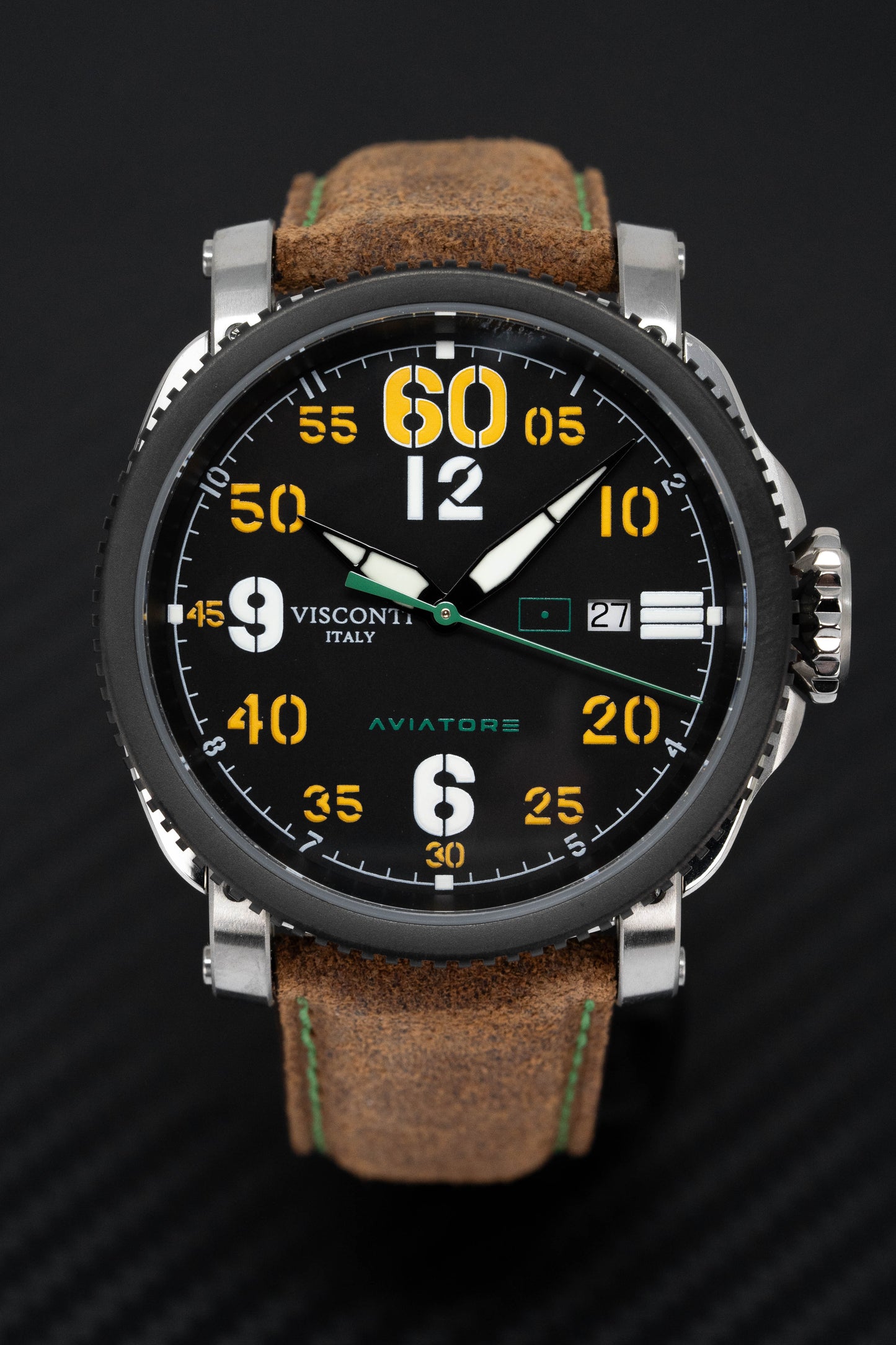 Visconti Automatic Watch Aviator SM79 Time Only Black PVD KW29-01