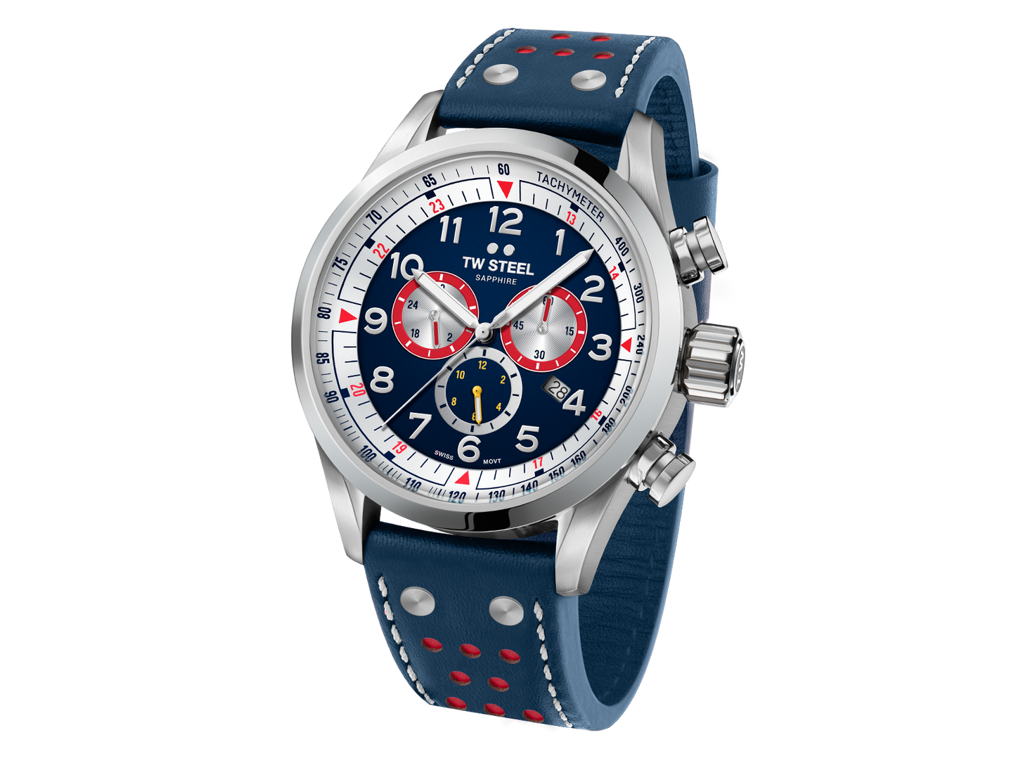 TW Steel Watch Men's Swiss Volante Chronograph Red Bull Blue Limited Edition SVS310