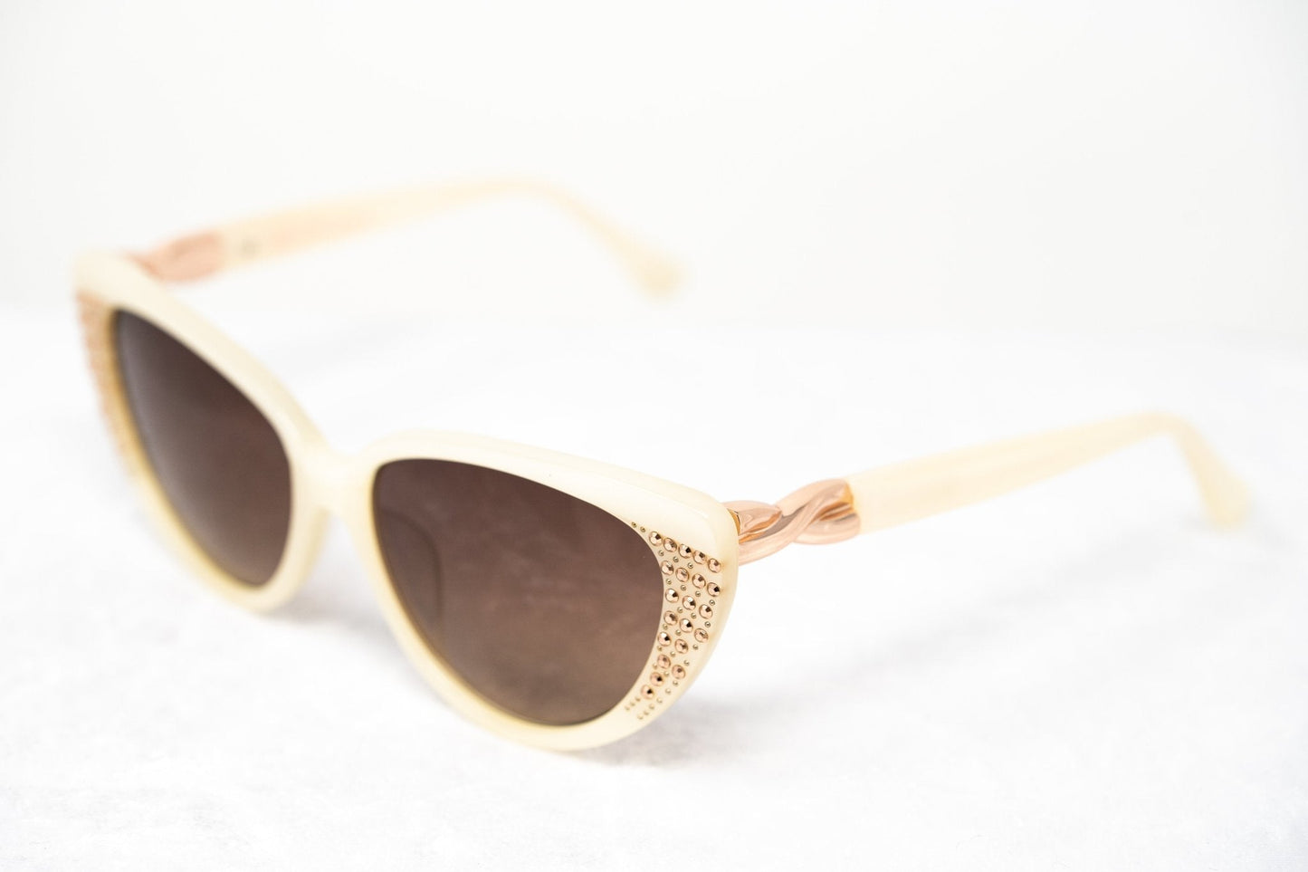 Agent Provocateur Sunglasses Cat Eye Beige and Steel with Brown
