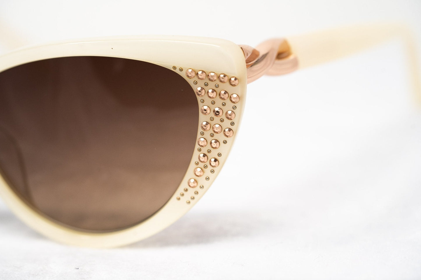 Agent Provocateur Sunglasses Cat Eye Beige and Steel with Brown