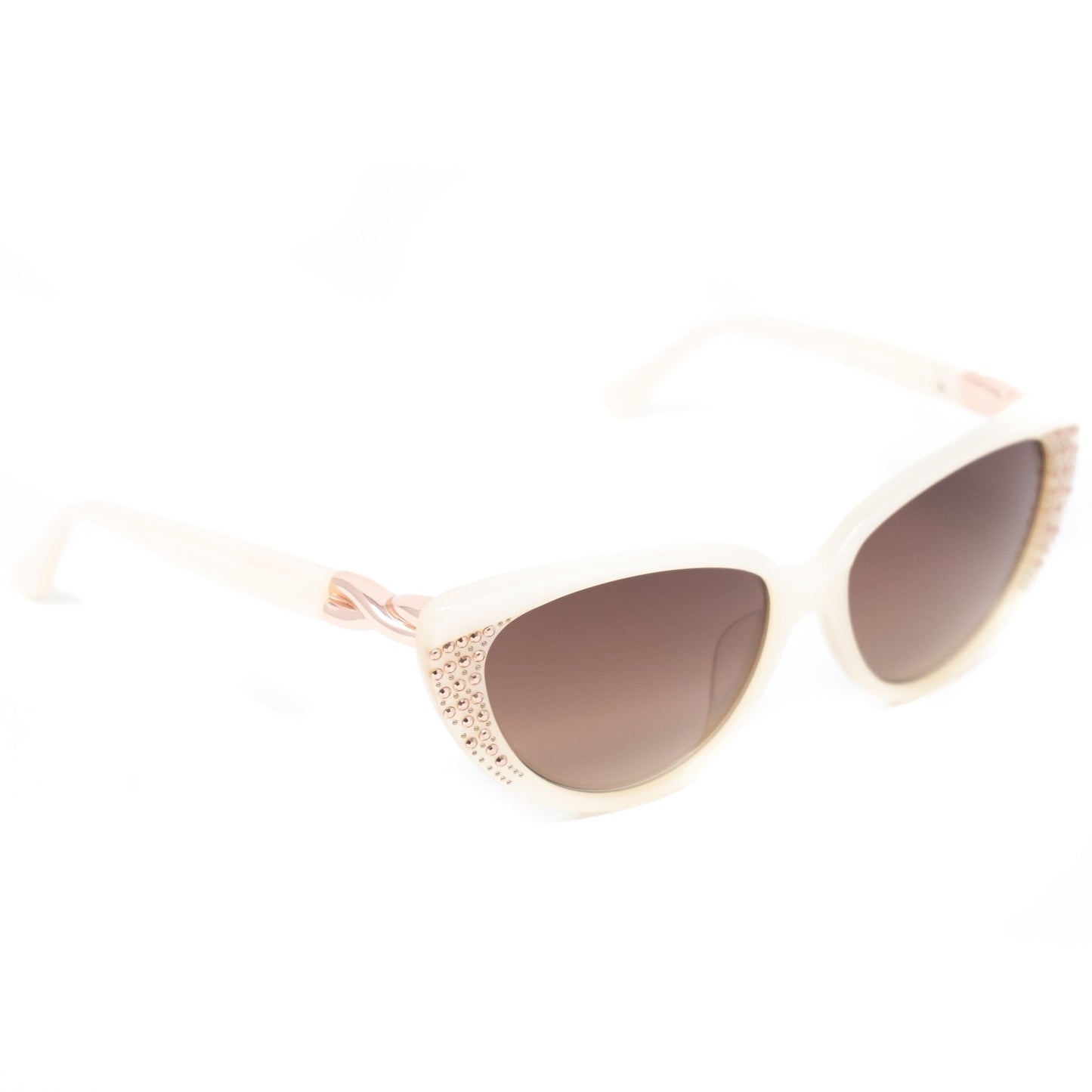 Agent Provocateur Sunglasses Cat Eye Beige and Steel with Brown
