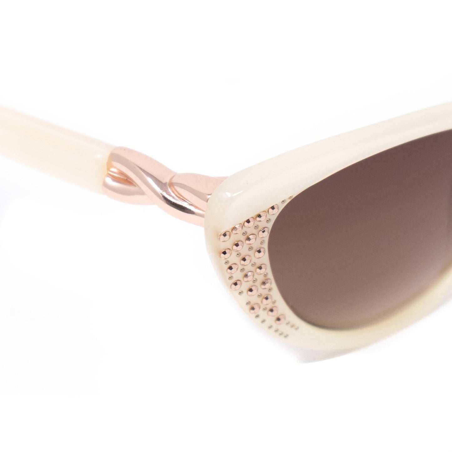 Agent Provocateur Sunglasses Cat Eye Beige and Steel with Brown
