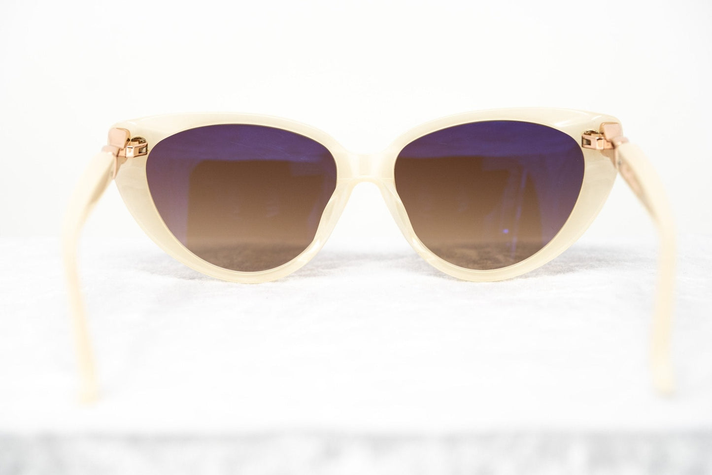 Agent Provocateur Sunglasses Cat Eye Beige and Steel with Brown