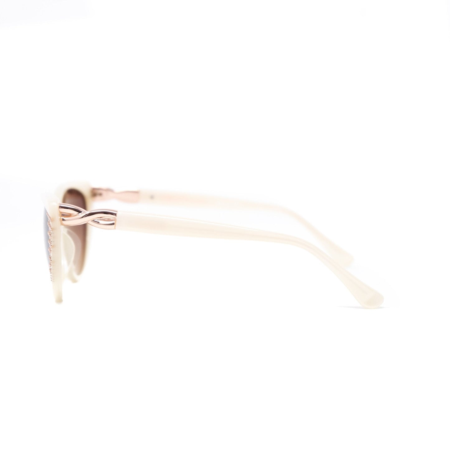 Agent Provocateur Sunglasses Cat Eye Beige and Steel with Brown