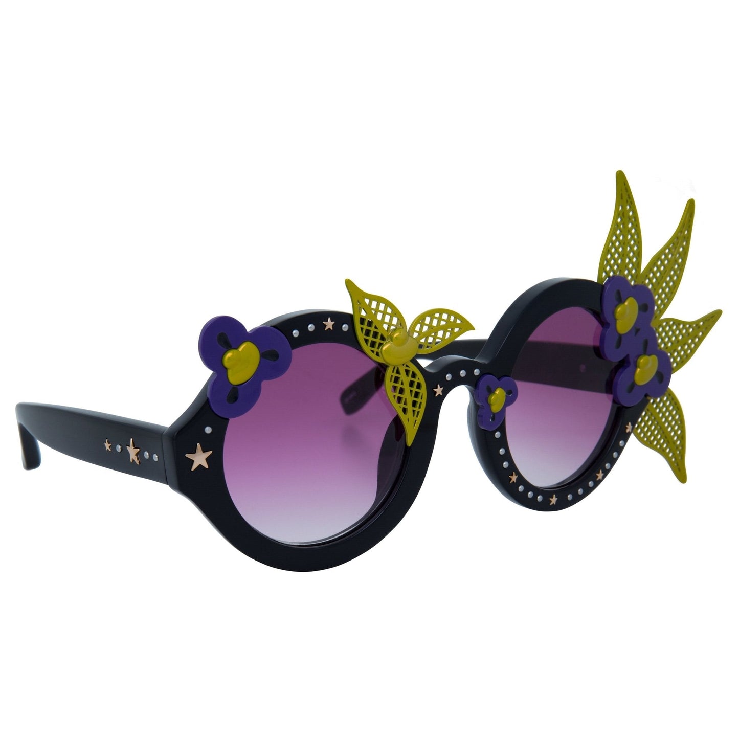 Amie Victoria Robertson Ladies Sunglasses Round Black and Purple AVR1C1SUN