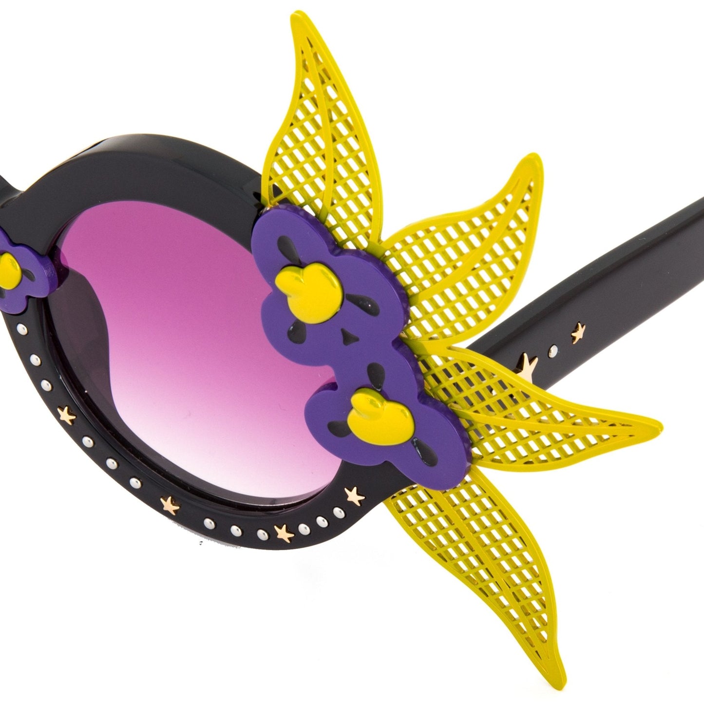 Amie Victoria Robertson Ladies Sunglasses Round Black and Purple AVR1C1SUN