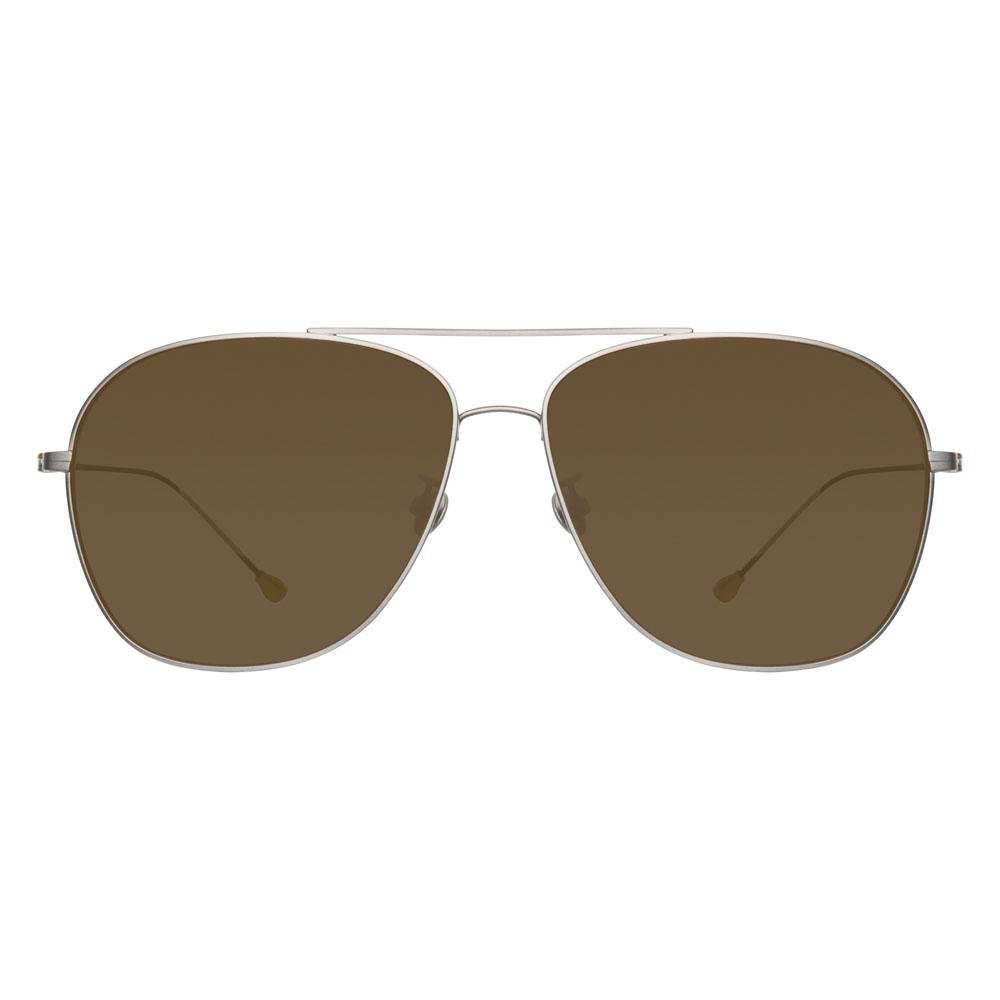 Ann Demeulemeester Men's Sunglasses Antique Silver and Brown AD48C3SUN