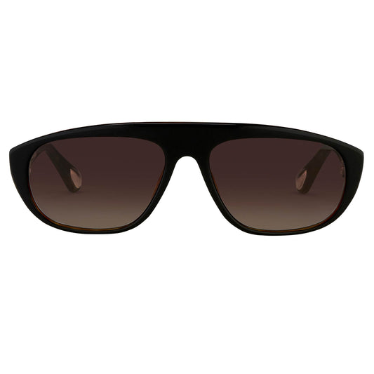 Ann Demeulemeester Sunglasses Flat Top Black and Brown Graduated