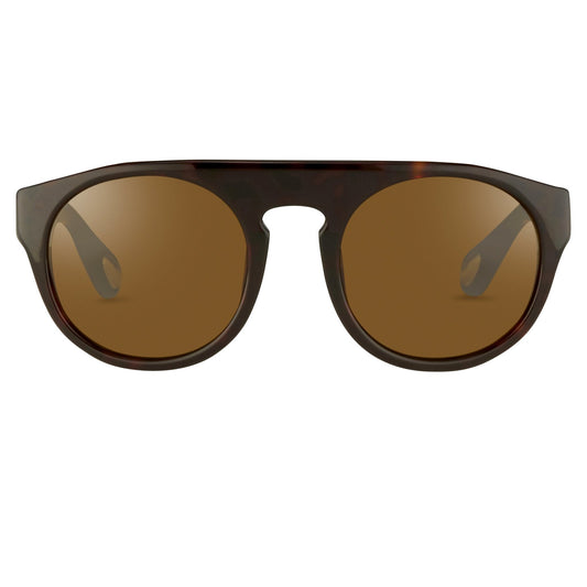 Ann Demeulemeester Sunglasses Flat Top Amber Tortoise Shell and Brown AD10C4SUN