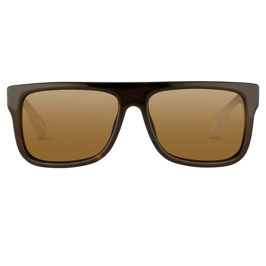 Ann Demeulemeester Men's Sunglasses Flat Top Amber Tortoise and Brown AD2C4SUN