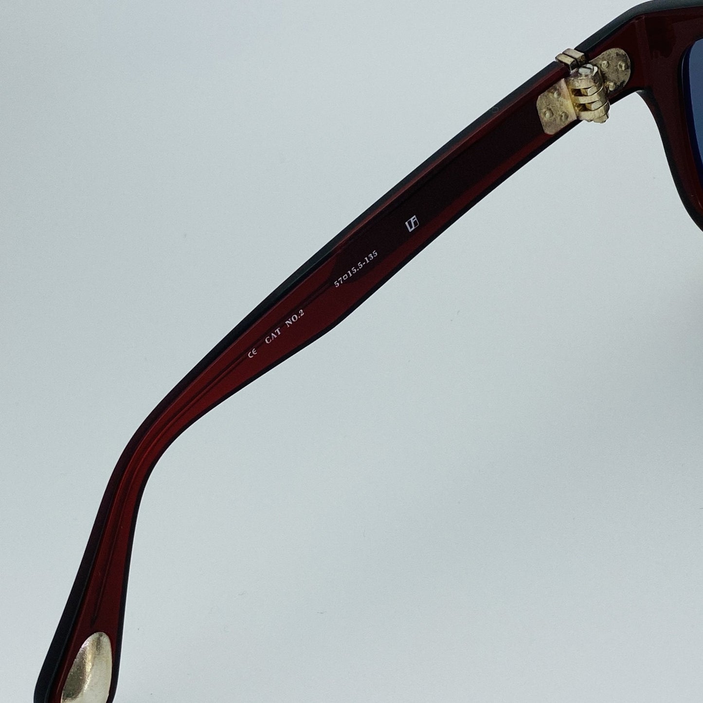 Ann Demeulemeester Sunglasses Flat Top Bordeaux Red and Blue
