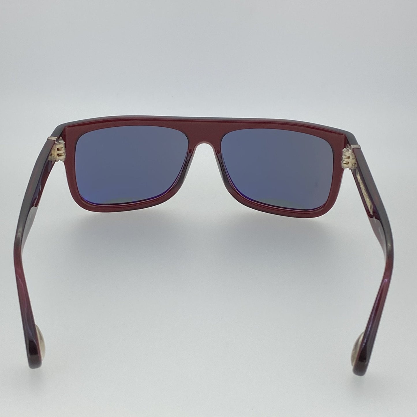 Ann Demeulemeester Sunglasses Flat Top Bordeaux Red and Blue