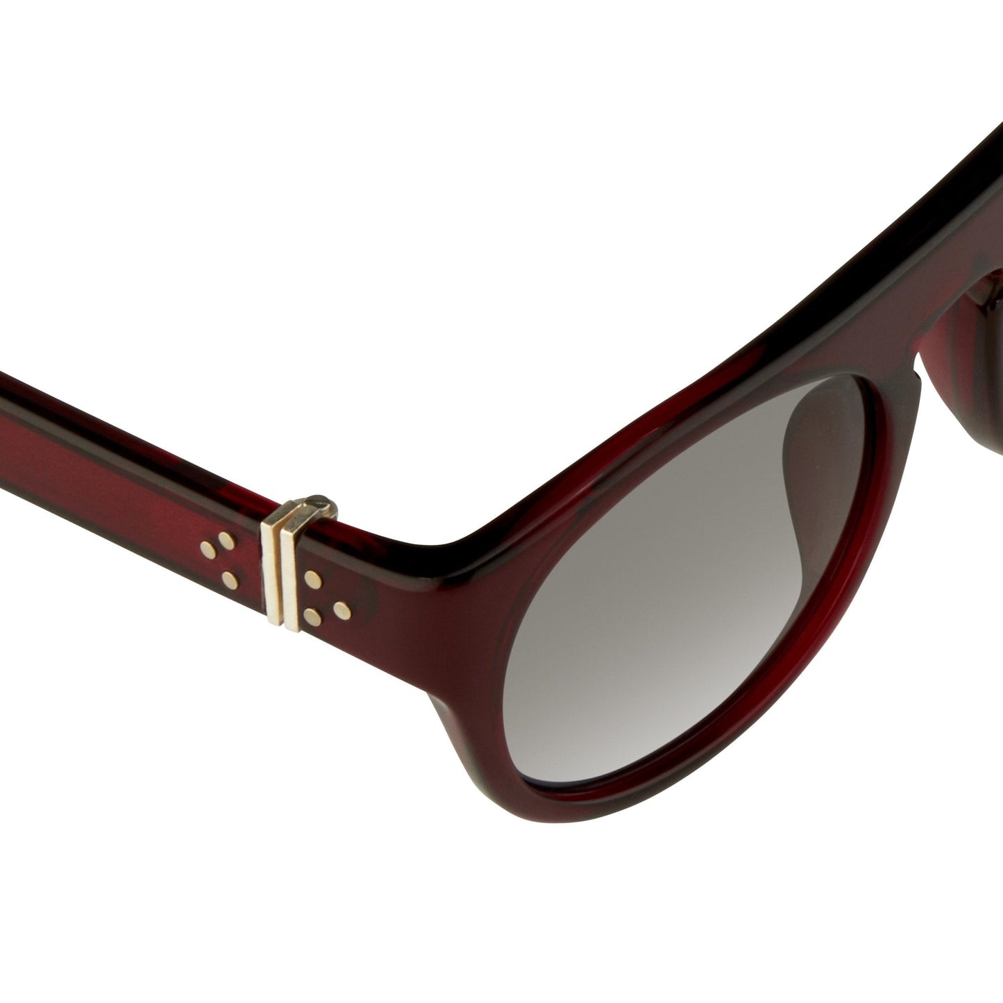 Ann Demeulemeester Sunglasses Flat Top Round Bordeaux Red and Blue