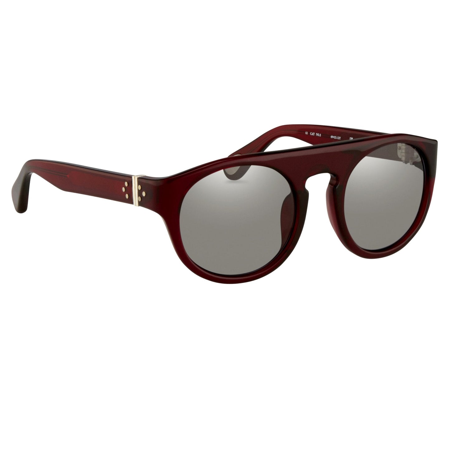 Ann Demeulemeester Sunglasses Flat Top Round Bordeaux Red and Blue